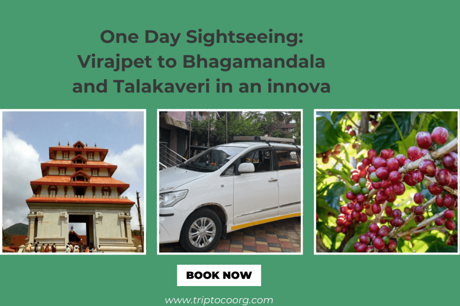 One Day Sightseeing: Virajpet to Bhagamandala and Talakaveri in an innova