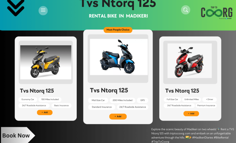 Tvs ntorq 125 Rental Bike Madikeri