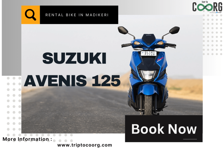 Rental bike In Madikeri: Adventure awaits on Suzuki Avenis 125!