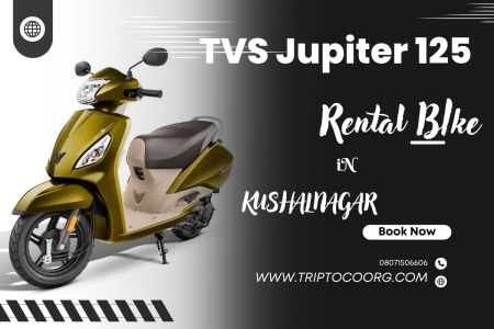 Rental bike in Kushalnagar: Jupitr 125cc, Freedom, Explore, Thrill!