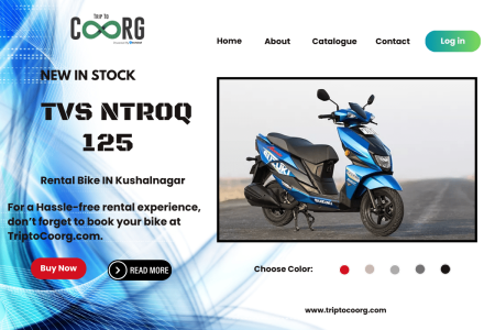 Rental bike in Kushalnagar: TVS Ntorq 125, Discover, Enjoy, Roam!